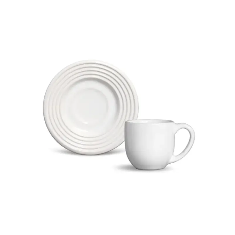 Xícara de chá com pires em porcelana Schmidt Arcos 200ml