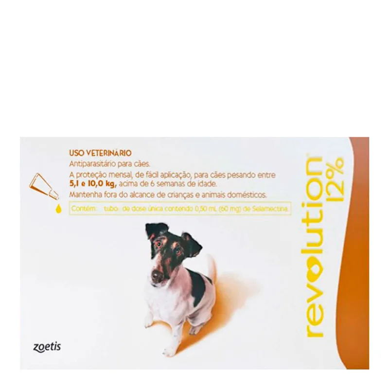 Revolution 12% Para Cães Entre 5 E 10Kg - 0,5Ml caixa com 1 pipeta