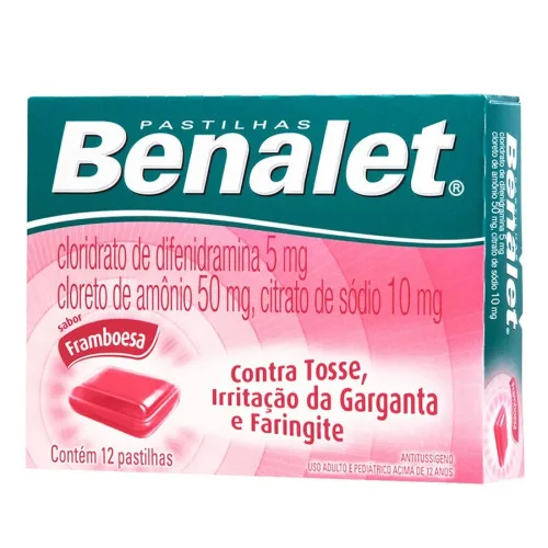 Benalet Sabor Framboesa 10 Mg 50 Mg 5 Mg 12 Pastilhas Johnson Johnson - JOHNSON JOHNSON - Higiene E Beleza