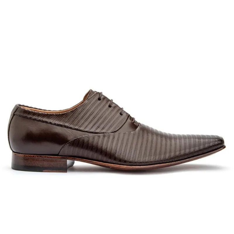 Sapato Social Masculino Oxford Couro Frequencia Marrom - Gib328frqmou