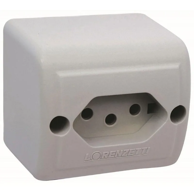 Tomada 2p+t Pb Retângular Sobrepor Cinza 10a - 1713010 - Lorenzetti Tomada 2p+t Pb Ret.sob Cz 10a Lorenzetti 1713010