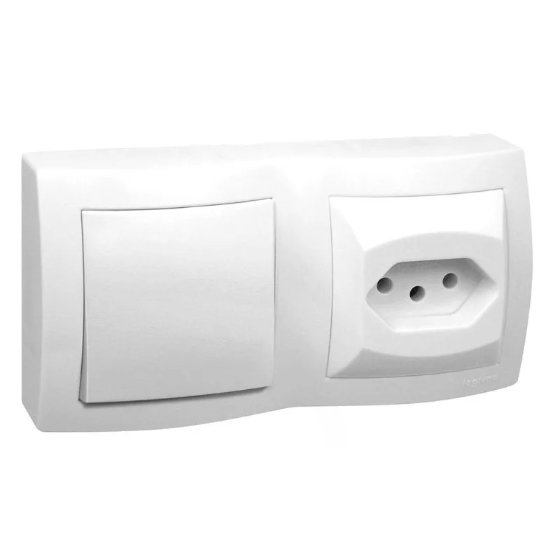 interruptor simples 2p + t dupla 10a 675063 sistema x branco