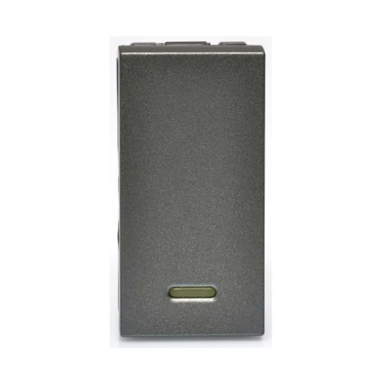 Módulo interruptor simples Arteor magnésio com led 582601B Pial