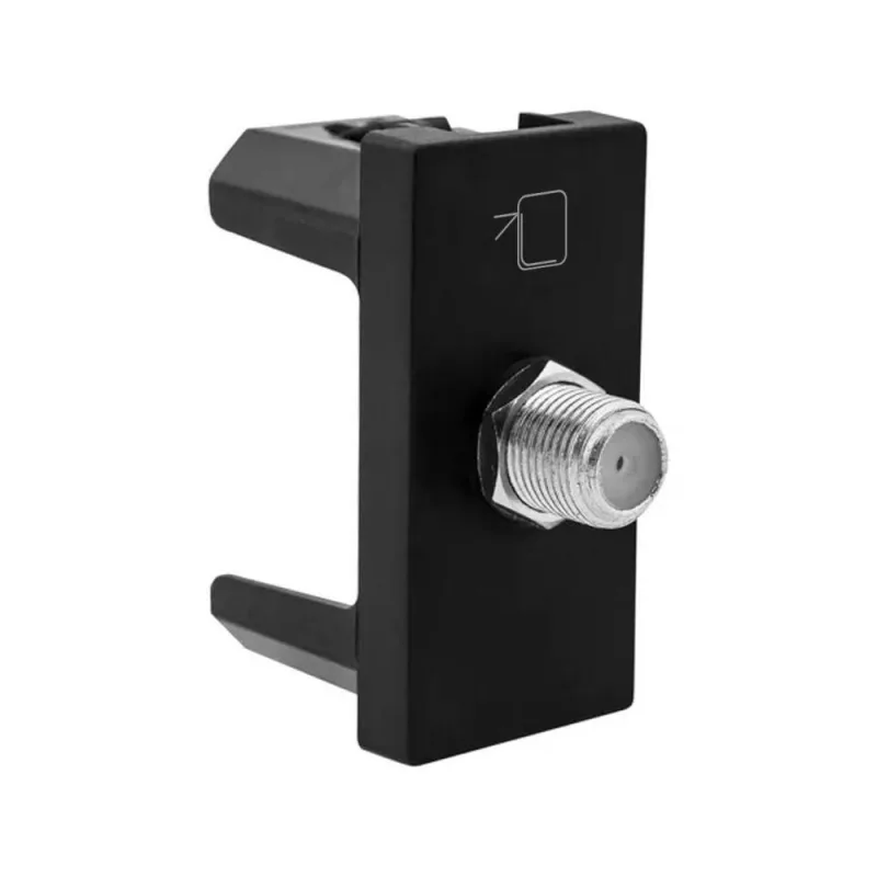 Tomada Antena 615030PT com Conector F 1m Acabamento em Metal Preto Legrand - Legrand - Tv E Vídeo