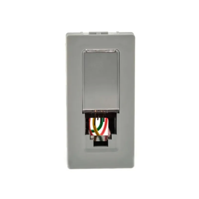 1 Módulo Tomada Telefone Rj11 4 Fios Cinza Acetinado Monocromático 615010cz Pial Plus Legrand