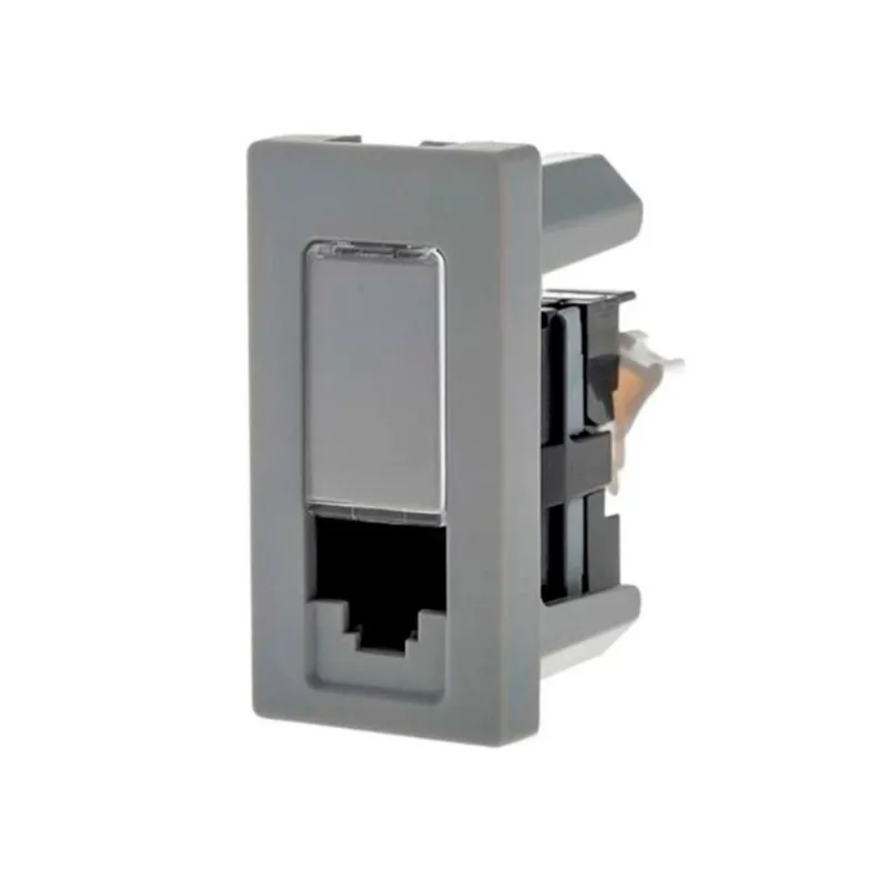 Módulo de Tomada de Dados CAT6 Pial Plus Cinza para RJ45 RJ12 e RJ11 - 615047CZ - Legrand