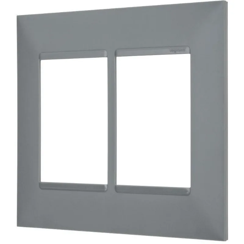 Placa 3+3 Postos Pial Plus+ Legrand 4x4 Cinza