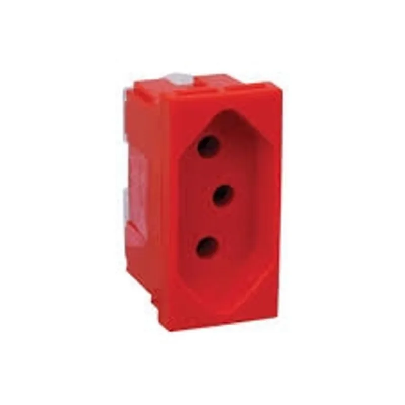 Modulo tomada 2p t 20a vermelha zeffia 680161vm