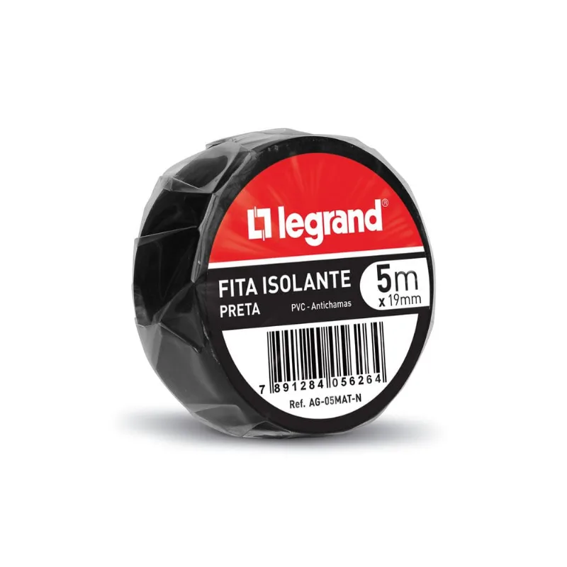 Fita Isolante 5Mx19Mm Classe C Preta Ag 05Mat N Legrand