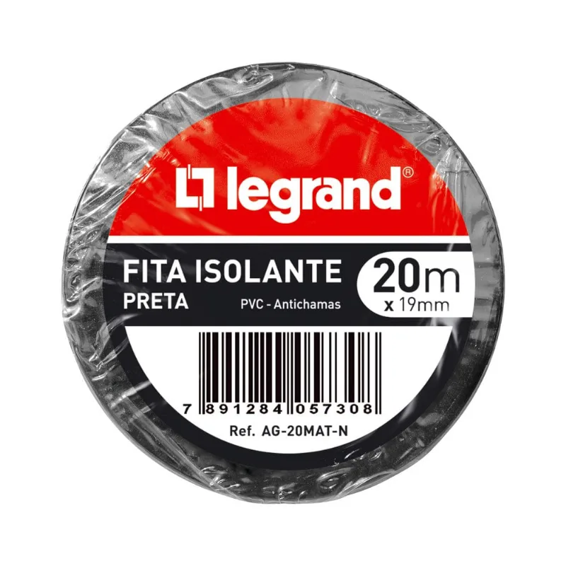 Fita Isolante 20Mx19Mm Classe C Preta Ag 20Mat N Legrand