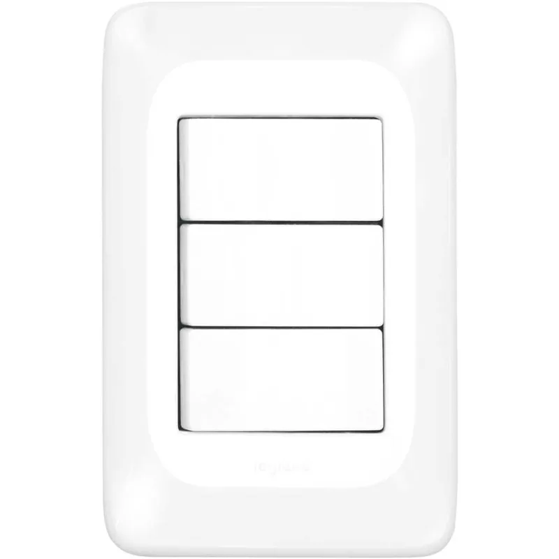 Conjunto com 3 Interruptores Simples 10 A 4x2 LGX111 - PIAL POP - PIAL - Material Elétrico
