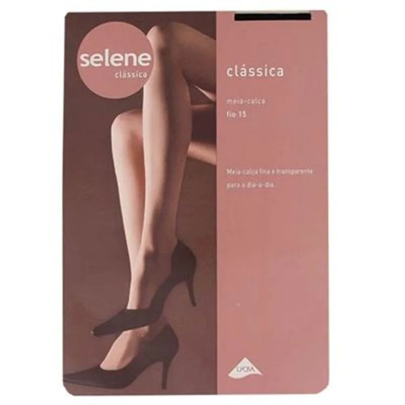 Meia Calça Selene Fio 15 Feminina Tam. M Preta Ref. 9020