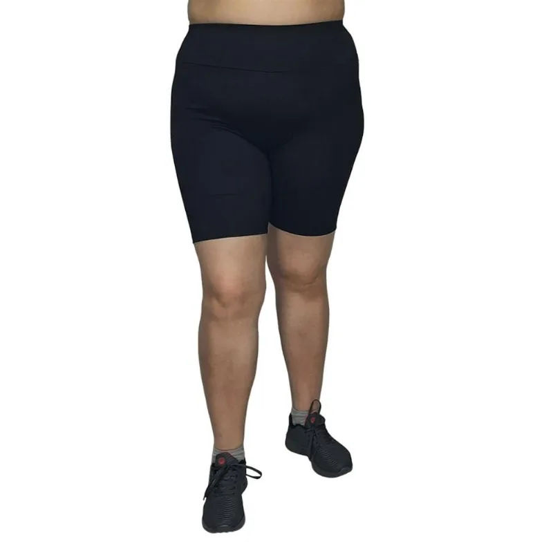 Bermuda Plus Size Selene Suplex Básica Feminina G2 / Preto.