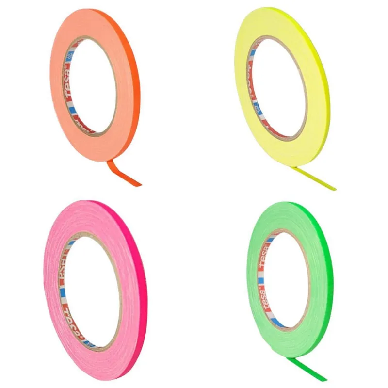 Kit 4 Fitas Tecido Gaffer Tesa 5Mm X 25M Cores Fluorescente