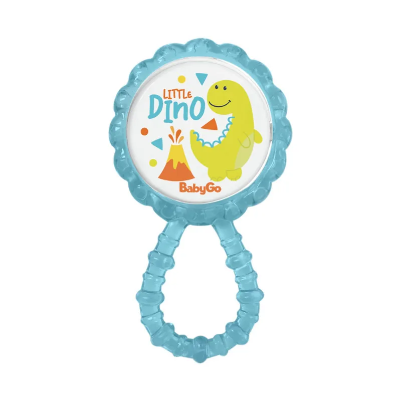 Chocalho Mordedor P/ Bebe Macio Flexível Little Dino BabyGo