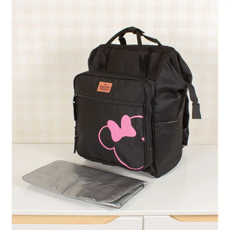 Mochila Baby Bag G Com Trocador Minnie Preta