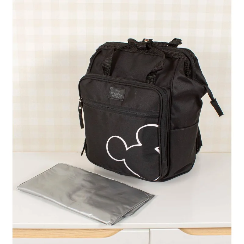 Mochila Baby Bag G Com Trocador Mickey Preta