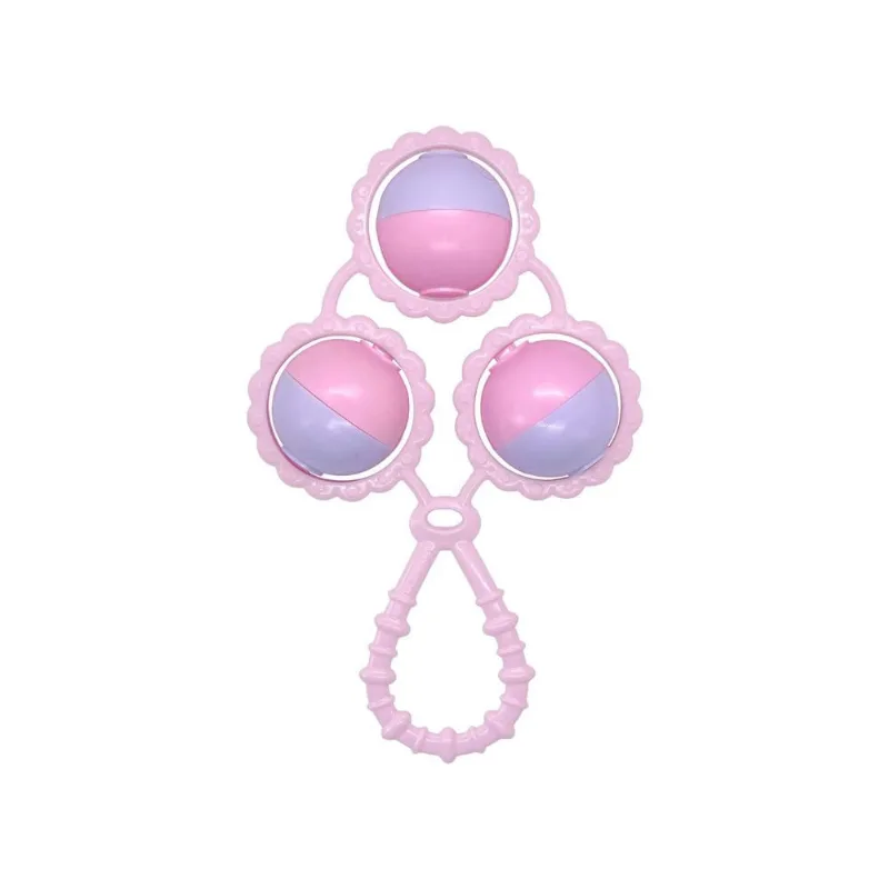 Chocalho 3 Bolas BabyGo + 2meses Anatômico Rosa 03770