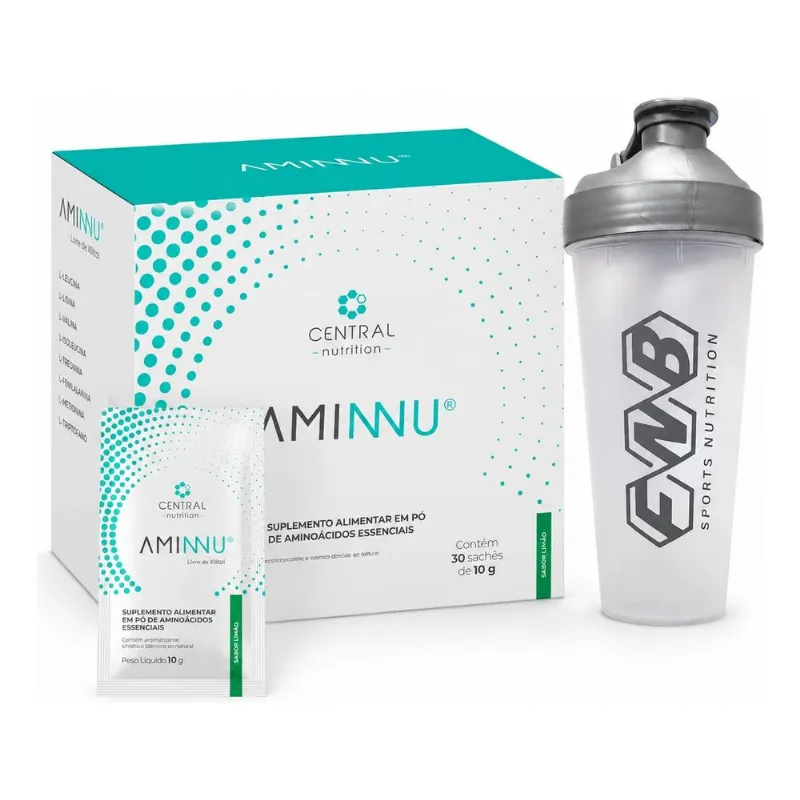 Aminnu Central Nutrition 10g 30 Saches+coqueteleira Top Limão