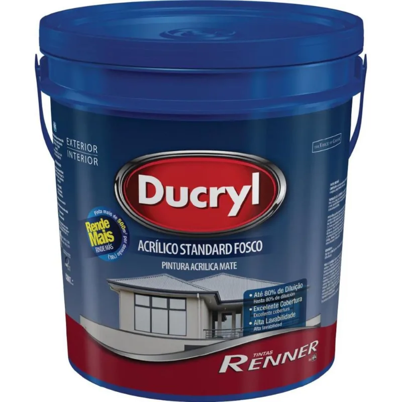 Tinta Acrílica Ducryl Rende Mais Fosca Branca 18L