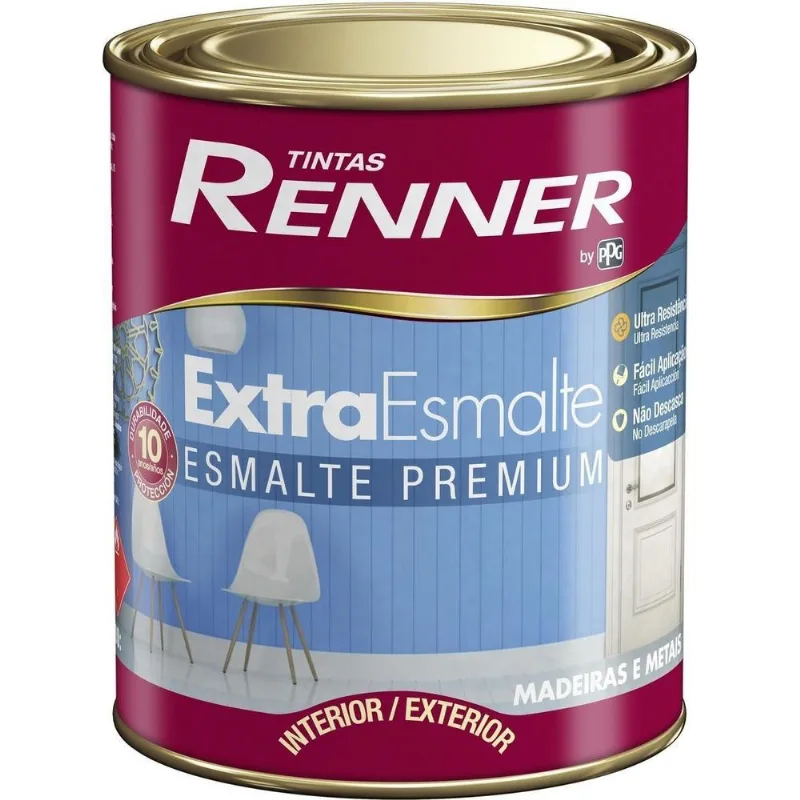 Tinta Esmalte Renner Extra Brilho Rápido Branco Gelo 900ml