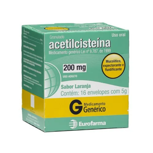 Acetilcisteina 200mg 16env Euro - EURO - Farmácia