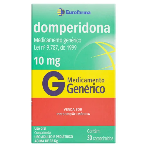 DOMPERIDONA 10MG C/30 COMP EUR-GENERICO - EUROFARMA - Medicamentos