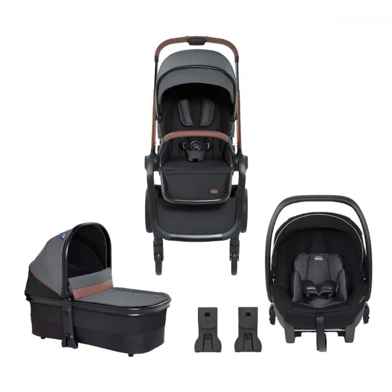 Kit Carrinho Chicco Mysa Com Moisés e Bebê Conforto + Adaptador - CHCC2K