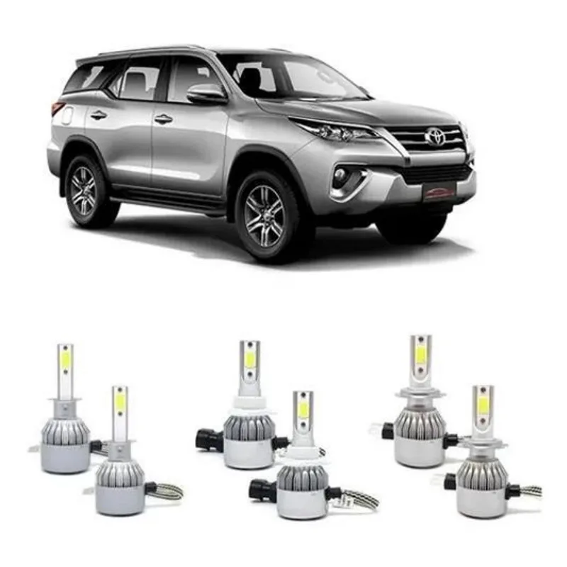 Kit Super Led - Hilux Sw4 2012/2014 - Farol Alto Baixo Milha