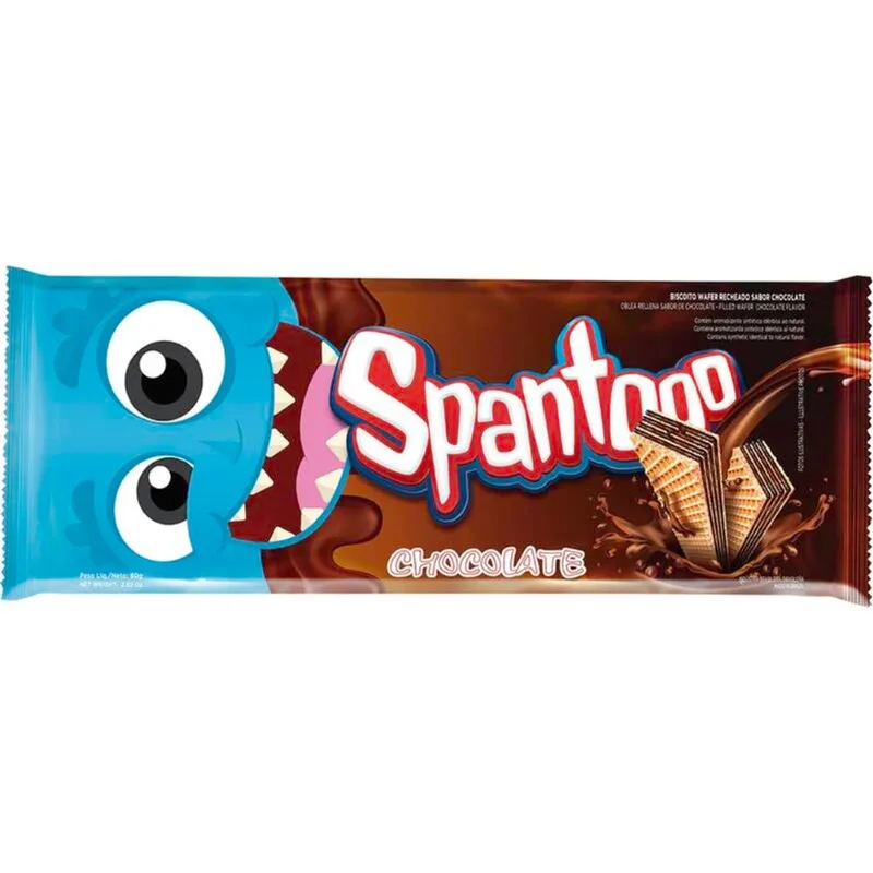 Biscoito Wafer Spantooo Chocolate 80g