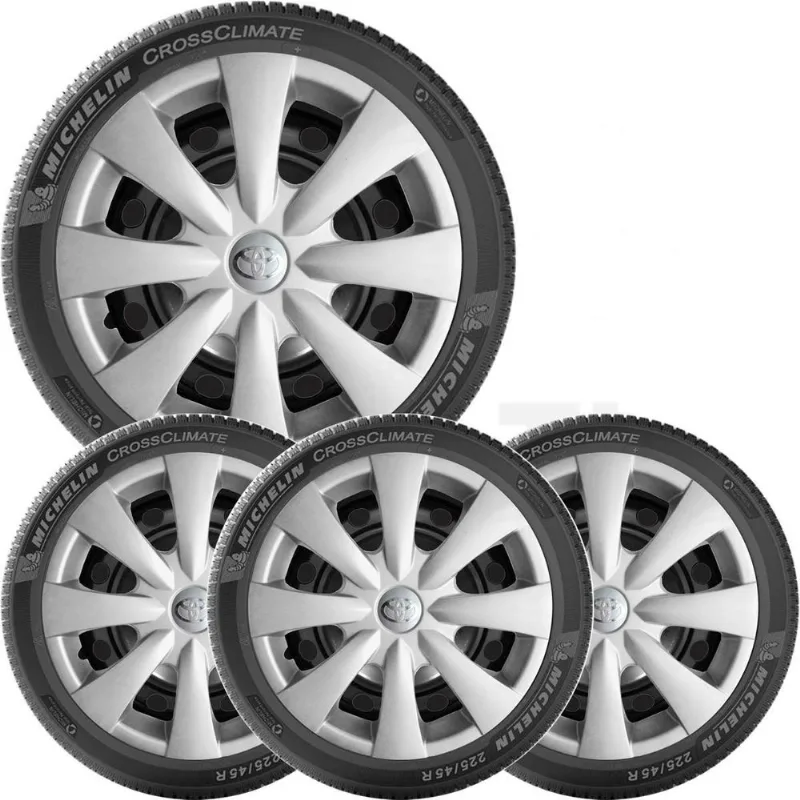 4x Calota Toyota Corolla 2010 Aro 15 Emblema 460ar