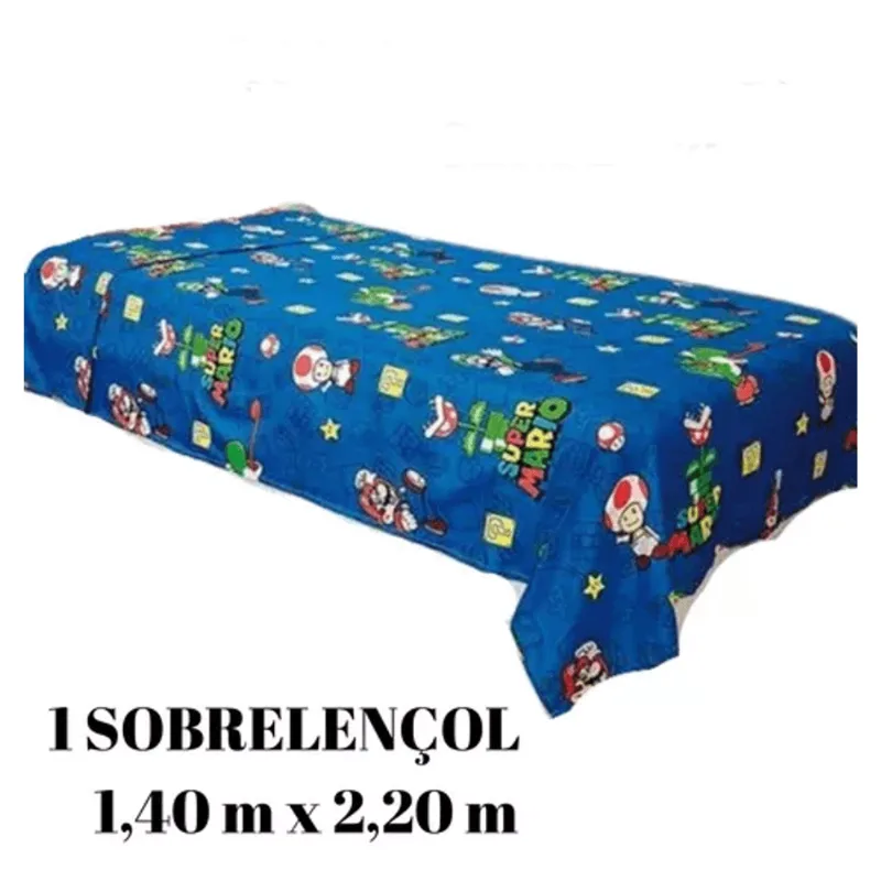 Jogo De Cama Microfibra Solteiro Super Mario 1,40x2,20 - 2pçs