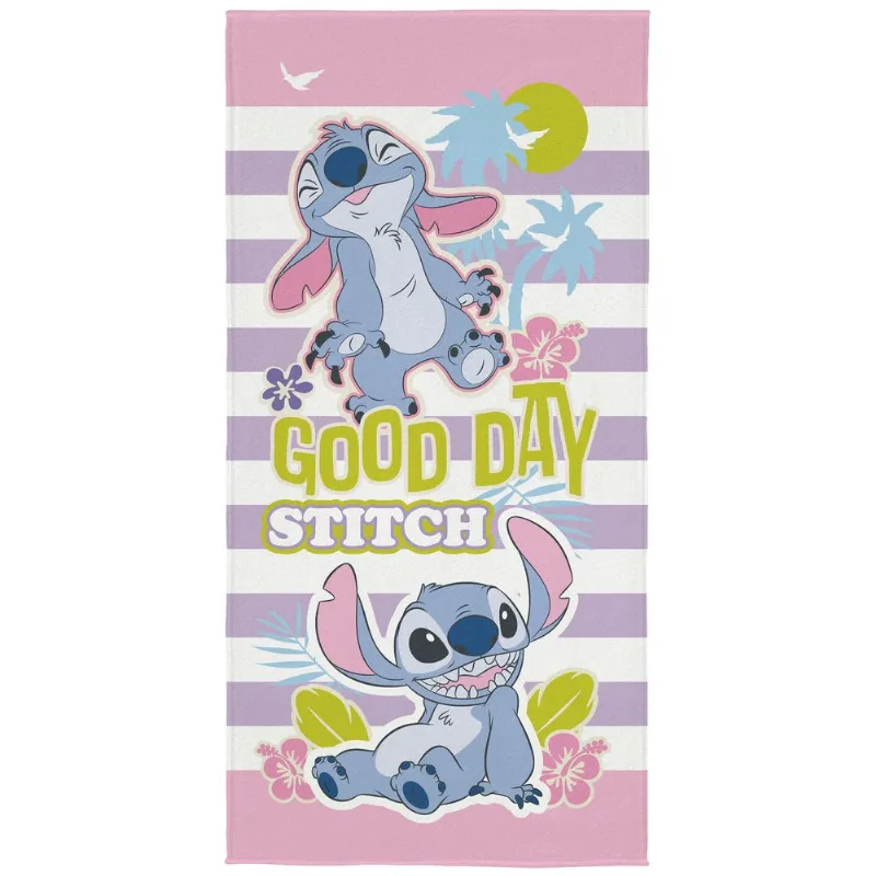 Toalha Aveludada Stitch 70cm X 1,40m Com 1 Peça