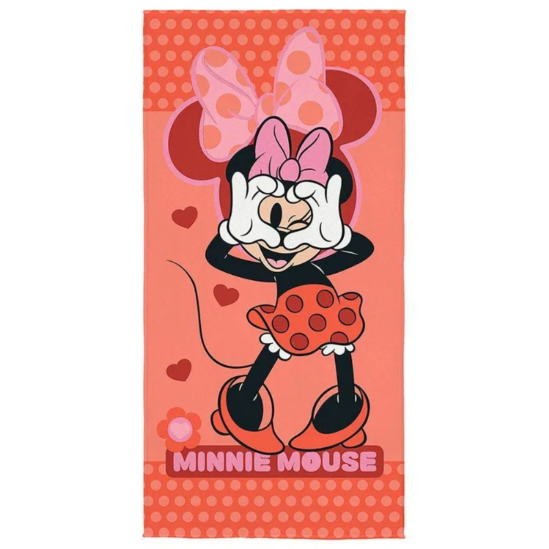 Toalha Aveludada Infantil Minnie 70x140cm 55% Algodão 45% Poliéster 280g-m Lepper