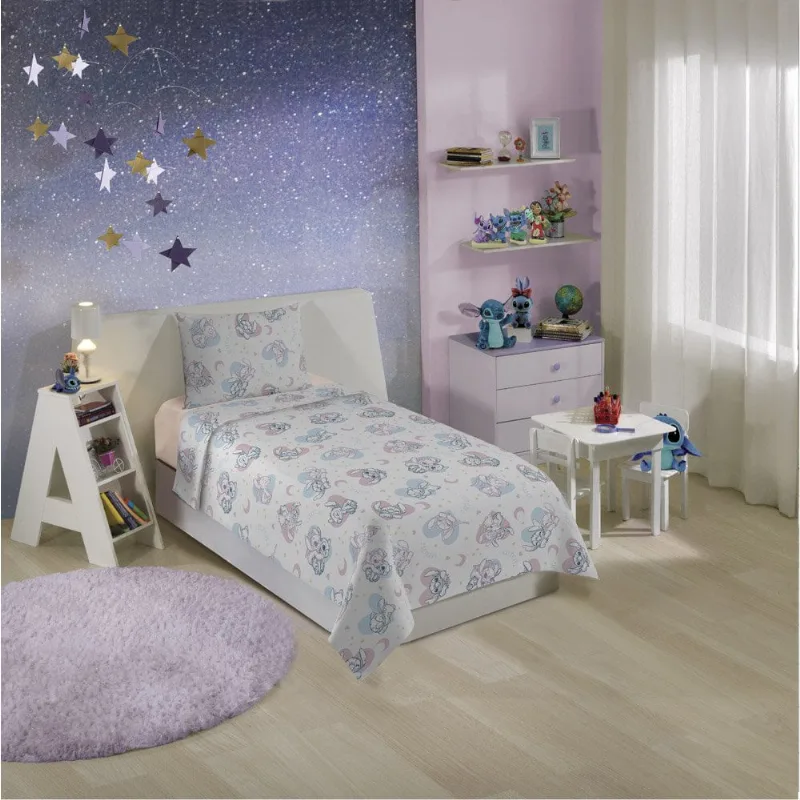 Jogo de Cama Lepper 3 Peças 100% Algodão Estampado Stitch 05997201