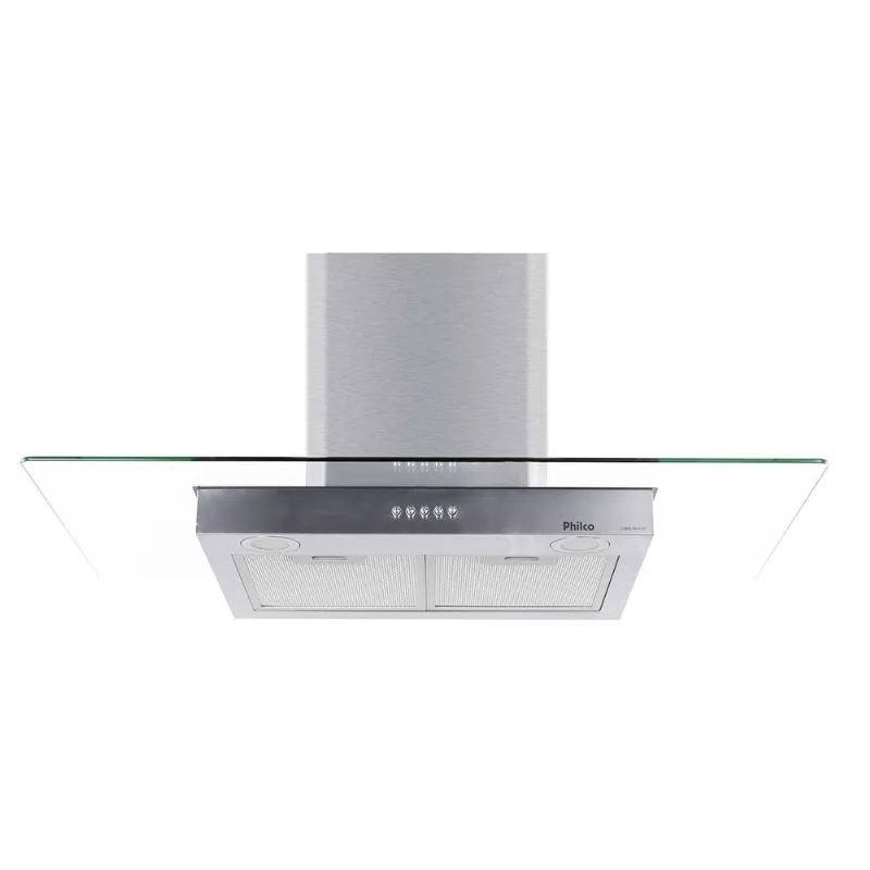 Coifa Flat Philco PCO90I 90cm Led Vidro Inox Exaustor e Depurador 220V