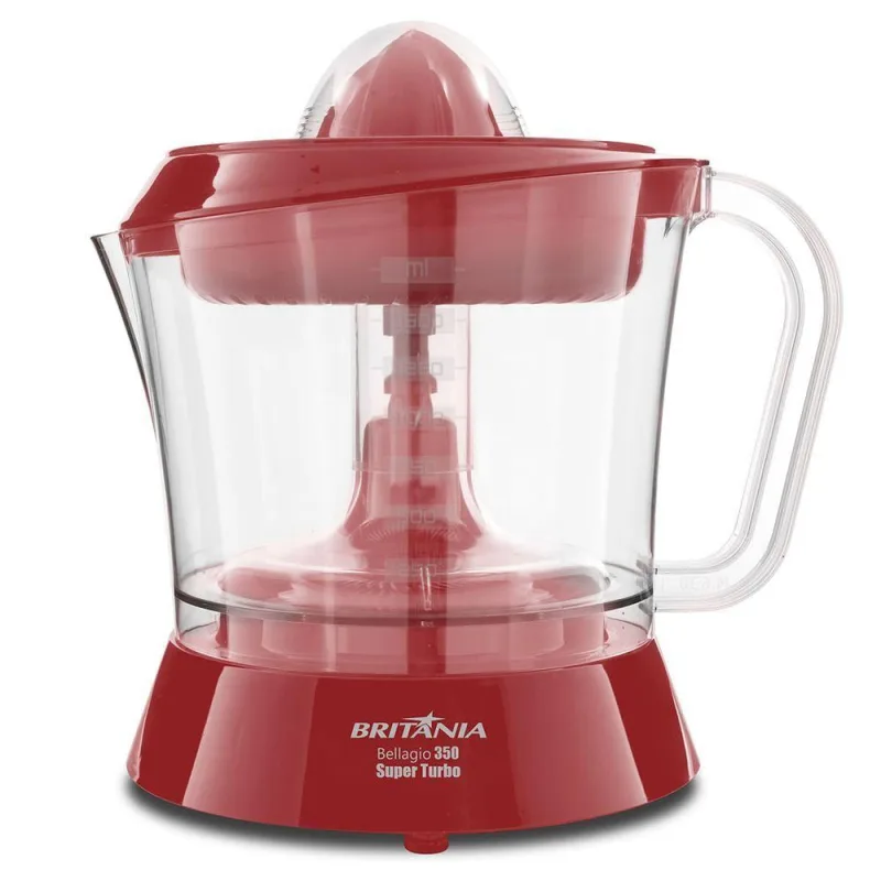 Espremedor De Frutas Britânia Bellagio 350 Turbo Vermelho 220V - Britania - Agro