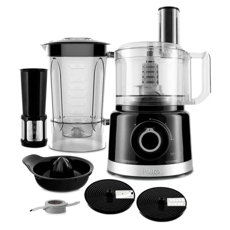 Multiprocessador De Alimentos Philco Pmp1500p 5 Em 1 Turbo Preto 220v - philco - Agro