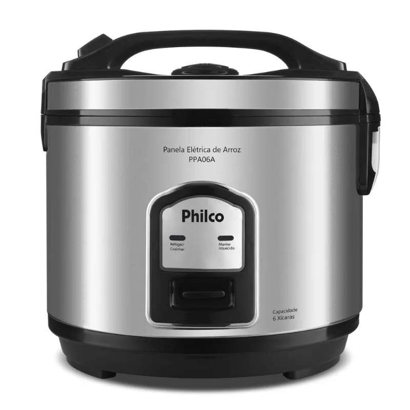 Panela de Arroz Elétrica Philco 6 Xícaras Inox 400W PPA06A 127V