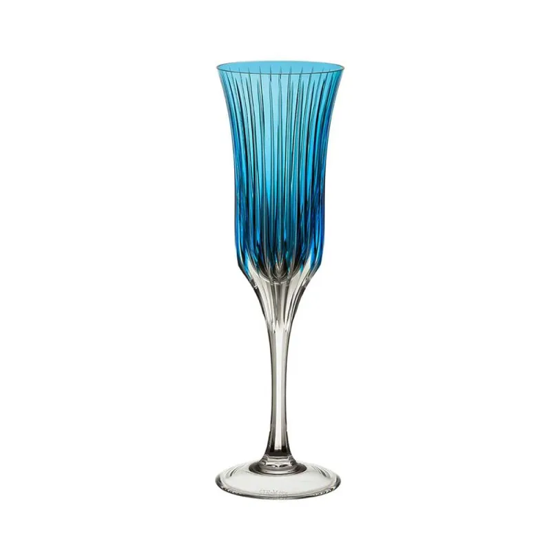 Taça de champagne em cristal Strauss Overlay 225.107.150 190ml azul claro - Strauss - Utilidades Domesticas