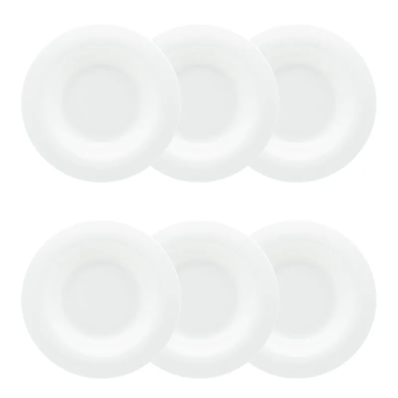 Jogo de 6 Pratos fundos 24,5 cm Strauss Cortês Blanc