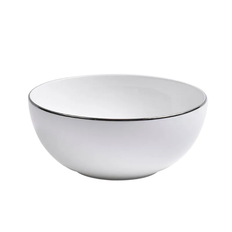 Saladeira Silver em Porcelana 23cm Strauss Branca