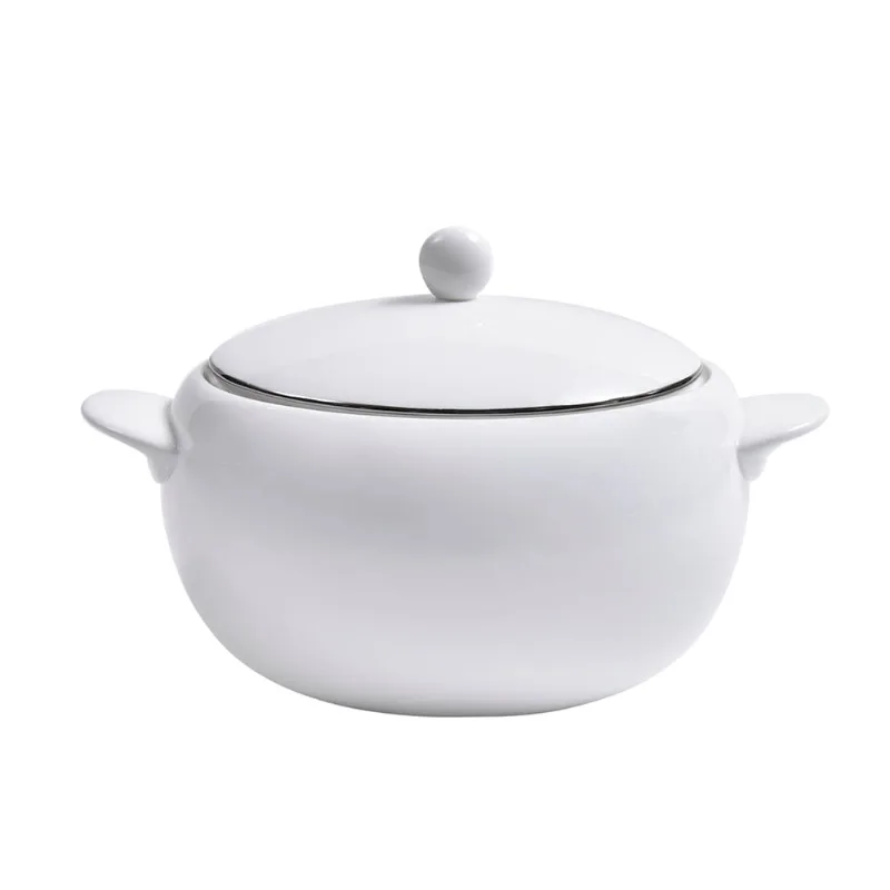 Sopeira com Tampa Silver em Porcelana 3,5 Litros Strauss Branca