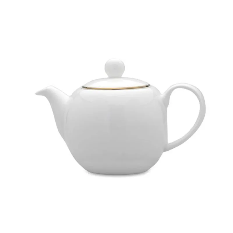 Bule com tampa para chá em porcelana Strauss Gold 750ml