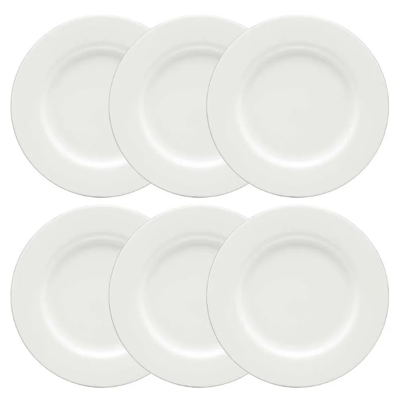 Jogo de 6 Pratos Rasos 27,5 Cm Strauss Bistrô Silver