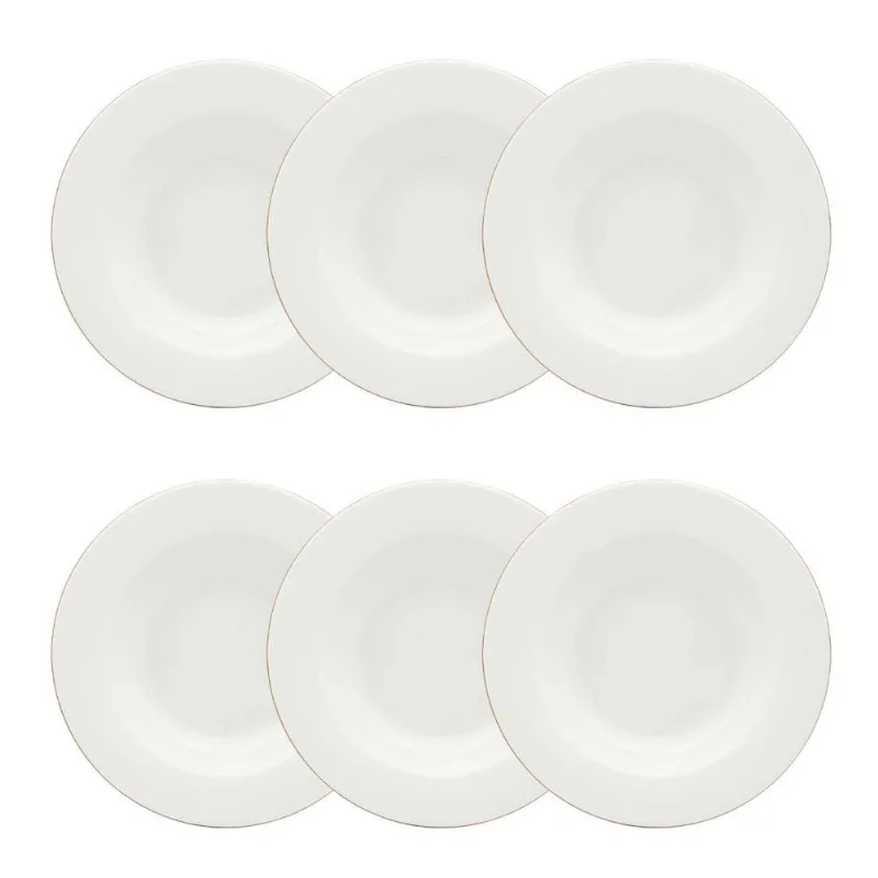 Jogo de 6 Pratos Fundos 20,5 Cm Strauss Bistrô Gold