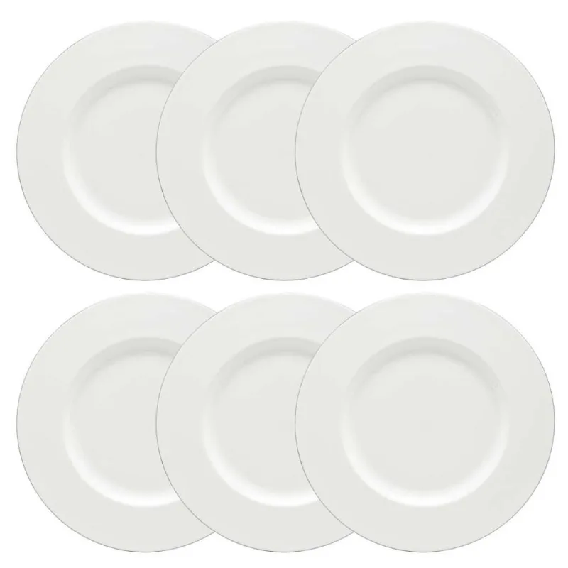 Jogo de 6 Pratos Apresentação 33,5 Cm Strauss Bistrô Silver