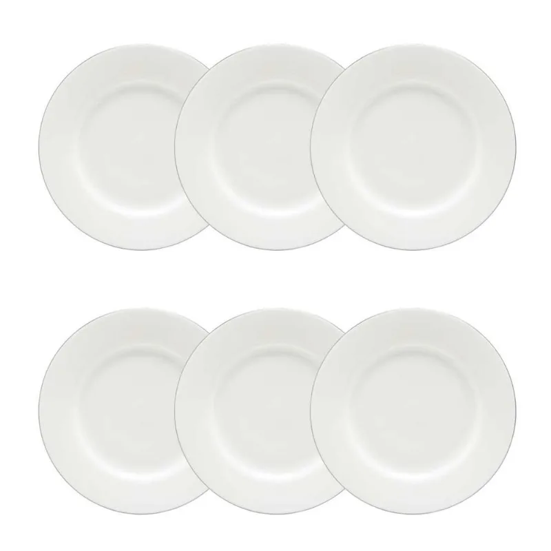 Jogo de 6 Pratos Sobremesa 21 Cm Strauss Bistrô Silver