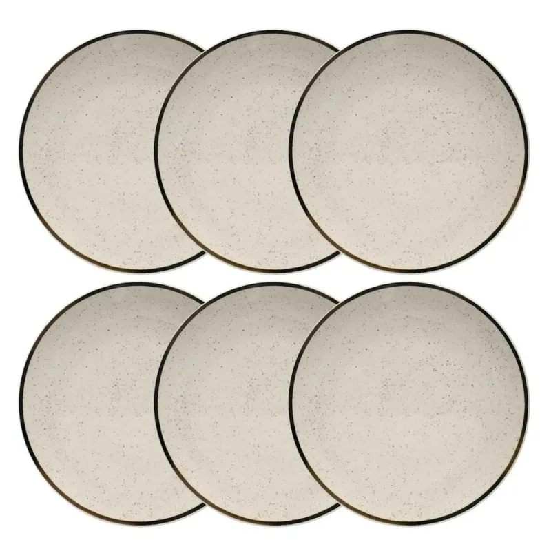 Conjunto de Pratos Rasos 06 Peças Unni Brisa Oxford - Oxford - Utilidades Domesticas