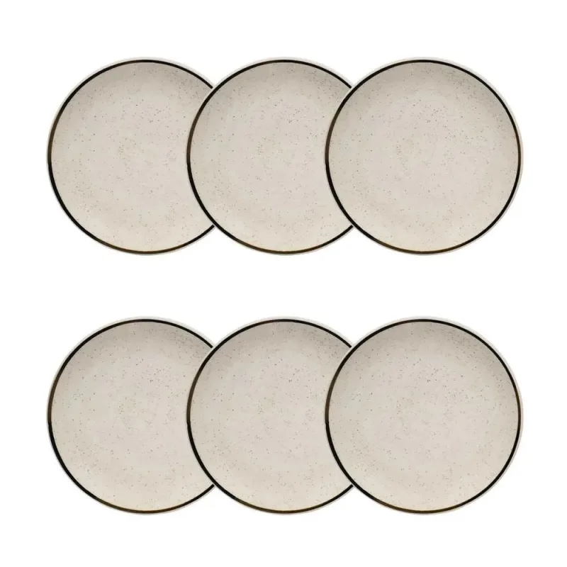 Conjunto de Pratos de Sobremesa 06 Peças Unni Brisa Oxford - Oxford - Utilidades Domesticas